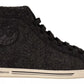Dolce & Gabbana Gray Wool Cotton Casual High Top Sneakers