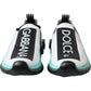 Dolce & Gabbana Black White Blue Slip On Sorrento Sneakers