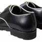Dolce & Gabbana Black White Leather Formal Dress Shoes