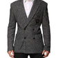 Dolce & Gabbana Black White Double Breasted Men Suit Blazer