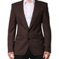 Dolce & Gabbana Black Brown Stripe Single Breasted Blazer