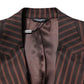 Dolce & Gabbana Black Brown Stripe Single Breasted Blazer