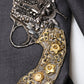 Dolce & Gabbana Dark Gray Bee Embroidery Wool Coat Blazer