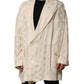 Dolce & Gabbana Beige Polyester Logo Monogram Coat Jacket
