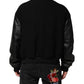 Dolce & Gabbana Black Wool Logo Plaque Bomber Jacket