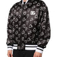 Dolce & Gabbana Black Polyester Heart Print Bomber Jacket