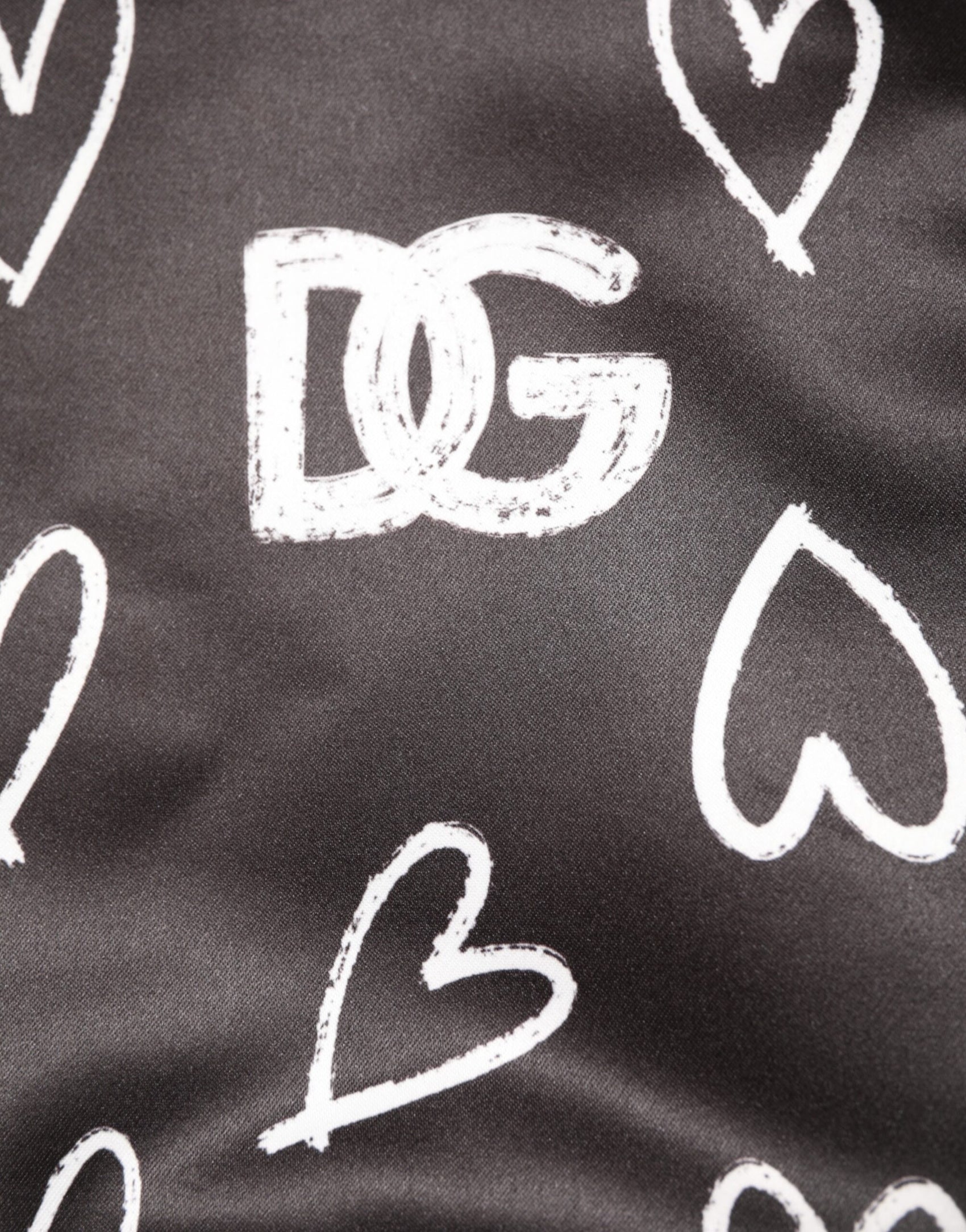 Dolce & Gabbana Black Polyester Heart Print Bomber Jacket