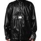 Dolce & Gabbana Black Polyester Logo Plaque Bomber Jacket