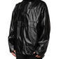 Dolce & Gabbana Black Polyester Logo Plaque Bomber Jacket