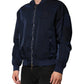 Dolce & Gabbana Blue Nylon DG Embroidery Men Bomber Jacket