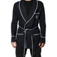 Dolce & Gabbana Dark Blue DG Embroidery Jacket Robe Blazer