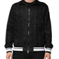 Dolce & Gabbana Black Jacquard Men Full Zip Bomber Sweater