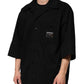 Dolce & Gabbana Black Short Sleeve Button Men Casual Shirt