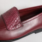 Dolce & Gabbana Burgundy Leather Formal Slip On Shoes
