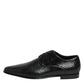 Dolce & Gabbana Black Exotic Leather Lace Up Derby Shoes
