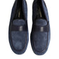 Dolce & Gabbana Blue Suede Leather Loafers Moccasin Shoes