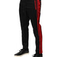 Dolce & Gabbana Red Stripe Cotton Logo Jogger Sweatpants Pants