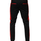 Dolce & Gabbana Red Stripe Cotton Logo Jogger Sweatpants Pants