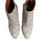 Dolce & Gabbana Off White Leather Heels Ankle Boots Shoes