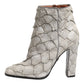 Dolce & Gabbana Off White Leather Heels Ankle Boots Shoes