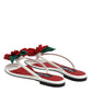 Dolce & Gabbana Red White KEIRA Flower Leather Sandals Shoes