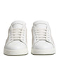 Dolce & Gabbana White Lace Leather Low Top Sneaker Shoes