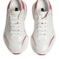 Dolce & Gabbana White Pink Daymaster Low Top Sneakers Shoes