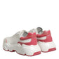 Dolce & Gabbana White Pink Daymaster Low Top Sneakers Shoes