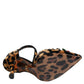 Dolce & Gabbana Brown Leopard Crystal Roses Pumps Shoes