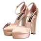 Dolce & Gabbana Pink Block Heels Ankle Strap Sandals Shoes