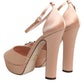 Dolce & Gabbana Pink Block Heels Ankle Strap Sandals Shoes