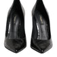 Dolce & Gabbana Black Leather Stiletto High Heels Pumps Shoes