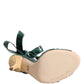 Dolce & Gabbana Green Python Leather Heels Sandals Shoes