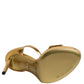 Dolce & Gabbana Gold Leather Platform Keira Sandals Shoes