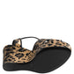 Dolce & Gabbana Brown Leopard Wedges Ankle Strap Sandals Shoes