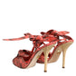 Dolce & Gabbana Coral Python Leather Heels Sandals Shoes