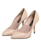 Dolce & Gabbana Beige Patent Leather Stiletto Heel Pumps Shoes