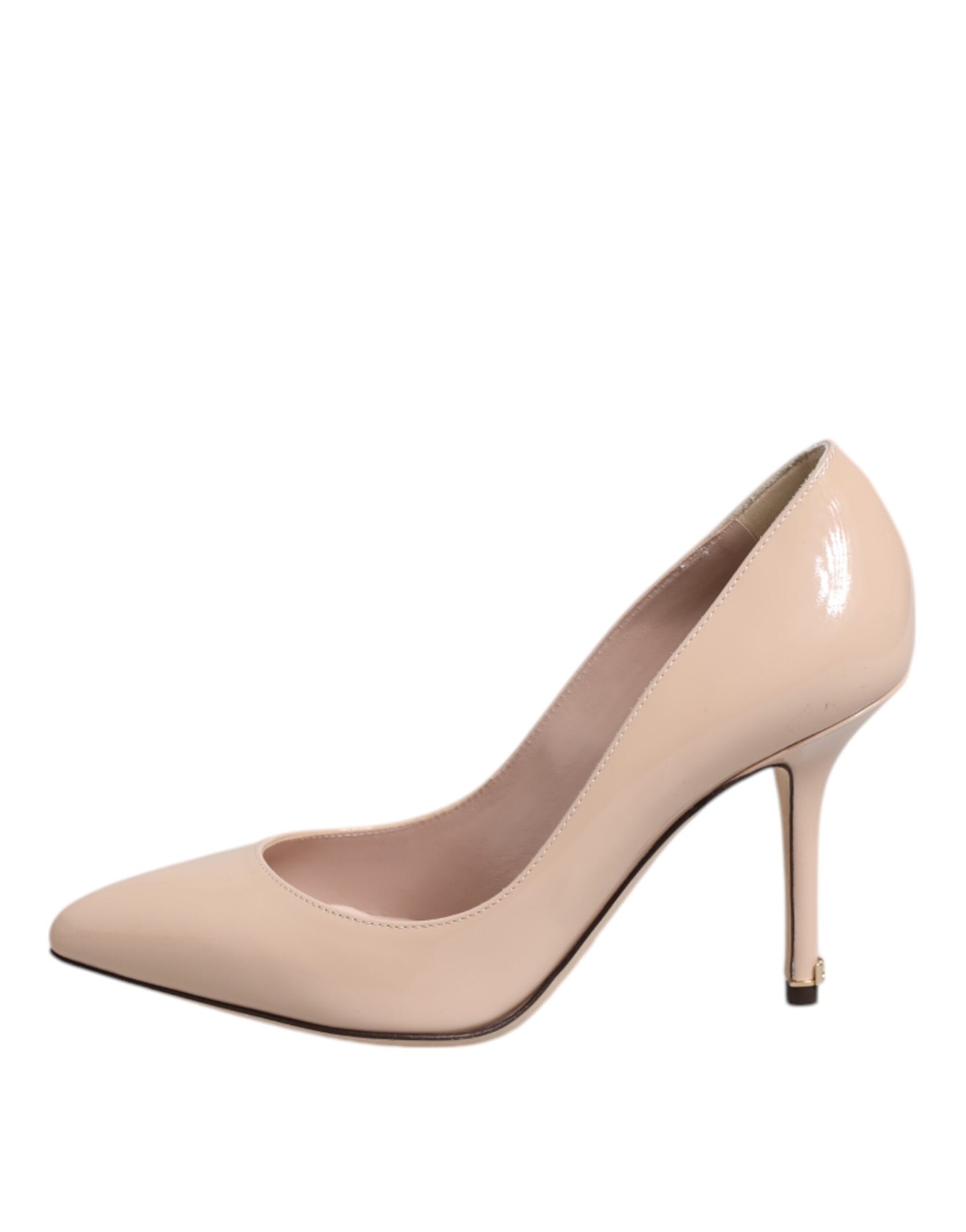 Dolce & Gabbana Beige Patent Leather Stiletto Heel Pumps Shoes
