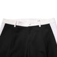 Dolce & Gabbana Black White Stripe Wool Men Trouser Pants