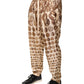 Dolce & Gabbana Beige Coin Print Silk Twill Men Jogger Pants