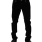 Dolce & Gabbana Black Cotton Men Dress Formal Trouser Pants