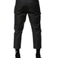 Dolce & Gabbana Gray Blue Cotton 3/4 Chinos Crop Trouser Pants