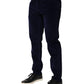 Dolce & Gabbana Navy Blue Cotton Tapered Formal Trouser Pants