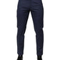 Dolce & Gabbana Blue Cotton Tapered Men Formal Trousers Pants