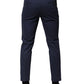 Dolce & Gabbana Blue Cotton Tapered Men Formal Trousers Pants