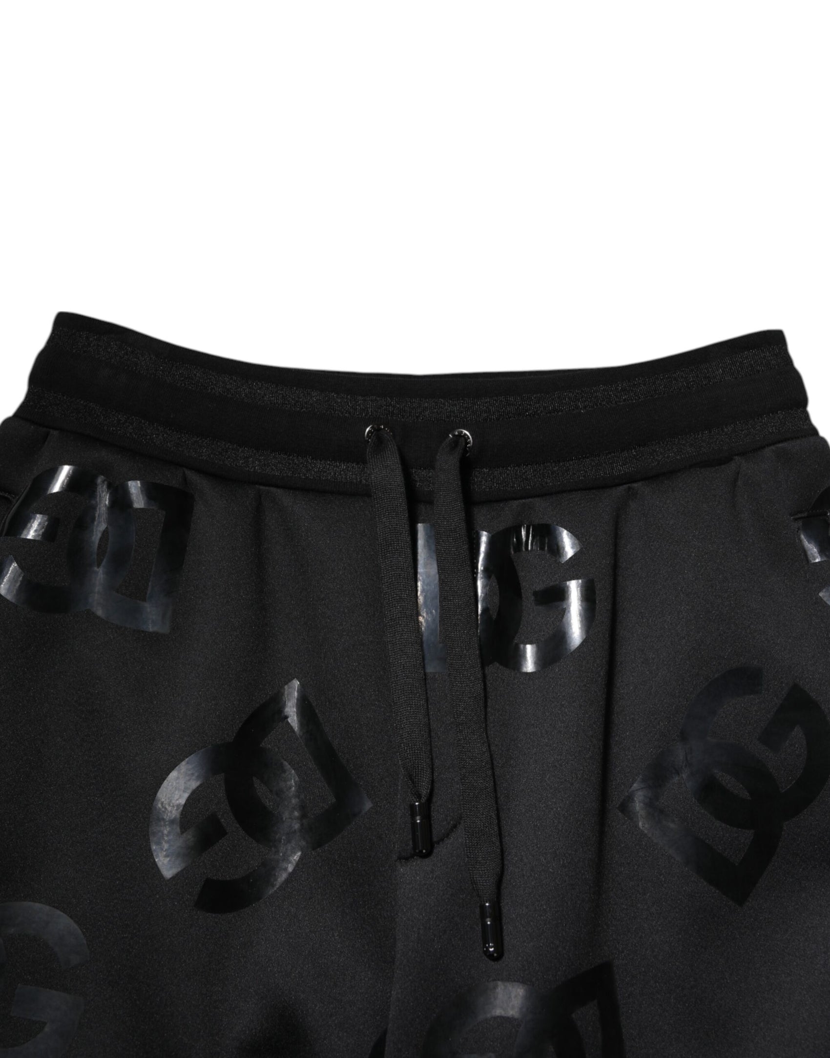 Dolce & Gabbana Black Logo Cotton Bermuda Sweatshorts Shorts