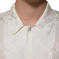 Dolce & Gabbana White Silk DG Logo Print Long Sleeves Shirt