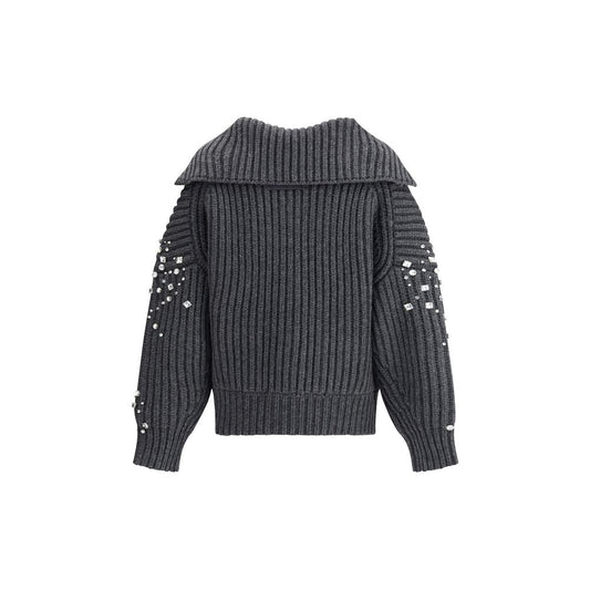 PINKO Rhinestones wool Cardigan