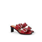Ganni Red Leather Sandal