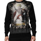 Dolce & Gabbana Black Cashmere Cherub Print Baroque Sweater